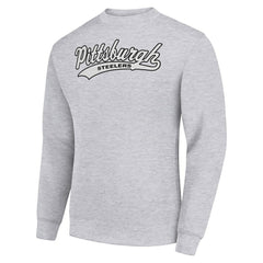 Pittsburgh Steelers Starter Tailsweep Team Graphic Tri-Blend Fleece Pullover Sweatshirt - Heather Gray - NFL