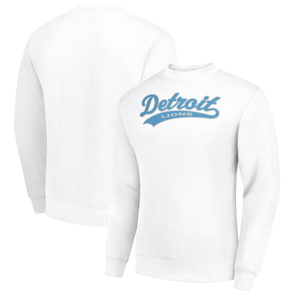 Detroit Lions Starter Tailsweep Team Graphic Tri-Blend Fleece Pullover Sweatshirt - White - NFL