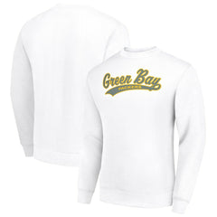 Green Bay Packers Starter Tailsweep Team Graphic Tri-Blend Fleece Pullover Sweatshirt - White - NFL
