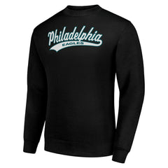 Philadelphia Eagles Starter Tailsweep Team Graphic Tri-Blend Fleece Pullover Sweatshirt - Black - NFL