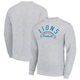 Detroit Lions Starter Half Ball Team Graphic Tri-Blend Fleece Pullover Sweatshirt - Heather Gray - NFL