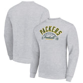 Green Bay Packers Starter Half Ball Team Graphic Tri-Blend Fleece Pullover Sweatshirt - Heather Gray - NFL