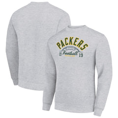 Green Bay Packers Starter Half Ball Team Graphic Tri-Blend Fleece Pullover Sweatshirt - Heather Gray - NFL