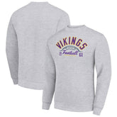 Minnesota Vikings Starter Half Ball Team Graphic Tri-Blend Fleece Pullover Sweatshirt - Heather Gray - NFL