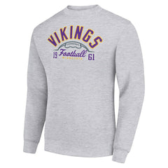 Minnesota Vikings Starter Half Ball Team Graphic Tri-Blend Fleece Pullover Sweatshirt - Heather Gray - NFL