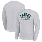 Philadelphia Eagles Starter Half Ball Team Graphic Tri-Blend Fleece Pullover Sweatshirt - Heather Gray - NFL