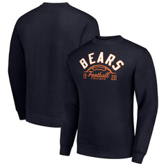 Chicago Bears Starter Half Ball Team Graphic Tri-Blend Fleece Pullover Sweatshirt - Navy - NFL
