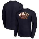 Denver Broncos Starter Half Ball Team Graphic Tri-Blend Fleece Pullover Sweatshirt - Navy - NFL