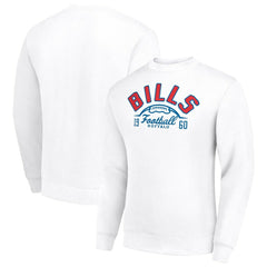 Buffalo Bills Starter Half Ball Team Graphic Tri-Blend Fleece Pullover Sweatshirt - White - NFL