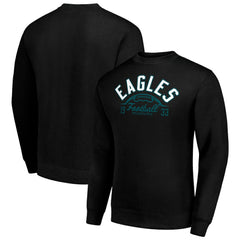 Philadelphia Eagles Starter Half Ball Team Graphic Tri-Blend Fleece Pullover Sweatshirt - Black - NFL