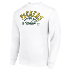 Green Bay Packers Starter Half Ball Team Graphic Tri-Blend Fleece Pullover Sweatshirt - White - NFL