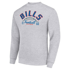 Buffalo Bills Starter Half Ball Team Graphic Tri-Blend Fleece Pullover Sweatshirt - Heather Gray - NFL