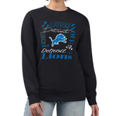 Detroit Lions G-III 4Her by Carl Banks Women's Collage Graphic Fleece Pullover Sweatshirt - Black - NFL