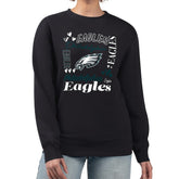 Philadelphia Eagles G-III 4Her by Carl Banks Women's Collage Graphic Fleece Pullover Sweatshirt - Black - NFL