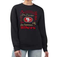 San Francisco 49ers G-III 4Her by Carl Banks Women's Collage Graphic Fleece Pullover Sweatshirt - Black - NFL
