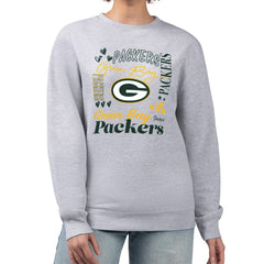 Green Bay Packers G-III 4Her by Carl Banks Women's Collage Graphic Fleece Pullover Sweatshirt - Heather Gray - NFL