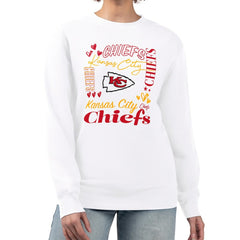 Kansas City Chiefs G-III 4Her by Carl Banks Women's Collage Graphic Fleece Pullover Sweatshirt - White - NFL