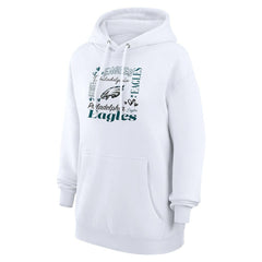 Philadelphia Eagles G-III 4Her by Carl Banks Women's Collage Graphic Fleece Pullover Hoodie - White - NFL