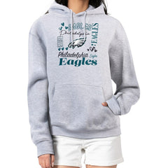 Philadelphia Eagles G-III 4Her by Carl Banks Women's Collage Graphic Fleece Pullover Hoodie - Heather Gray - NFL