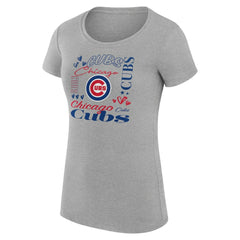 Chicago Cubs G-III 4Her by Carl Banks Women's Super-Slim Fit Lightweight Collage Team Graphic Crew Neck T-Shirt Online