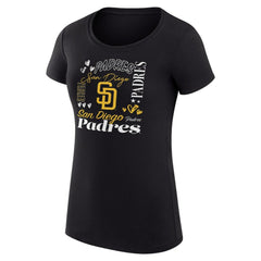 San Diego Padres G-III 4Her by Carl Banks Women's Super-Slim Fit Lightweight Collage Team Graphic Crew Neck T-Shirt for sale