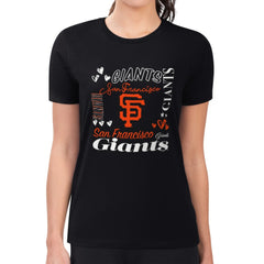 San Francisco Giants G-III 4Her by Carl Banks Women's Super-Slim Fit Lightweight Collage Team Graphic Crew Neck T-Shirt for sale