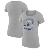 Los Angeles Dodgers G-III 4Her by Carl Banks Women's Super-Slim Fit Lightweight Collage Team Graphic Crew Neck T-Shirt for sale