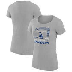 Los Angeles Dodgers G-III 4Her by Carl Banks Women's Super-Slim Fit Lightweight Collage Team Graphic Crew Neck T-Shirt for sale