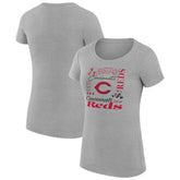 Cincinnati Reds G-III 4Her by Carl Banks Women's Super-Slim Fit Lightweight Collage Team Graphic Crew Neck T-Shirt Discount