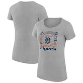 Detroit Tigers G-III 4Her by Carl Banks Women's Super-Slim Fit Lightweight Collage Team Graphic Crew Neck T-Shirt Discount