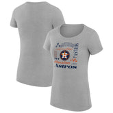 Houston Astros G-III 4Her by Carl Banks Women's Super-Slim Fit Lightweight Collage Team Graphic Crew Neck T-Shirt Outlet