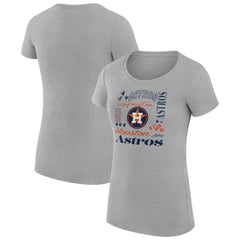 Houston Astros G-III 4Her by Carl Banks Women's Super-Slim Fit Lightweight Collage Team Graphic Crew Neck T-Shirt Outlet
