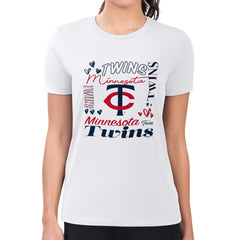 Minnesota Twins G-III 4Her by Carl Banks Women's Super-Slim Fit Lightweight Collage Team Graphic Crew Neck T-Shirt Online