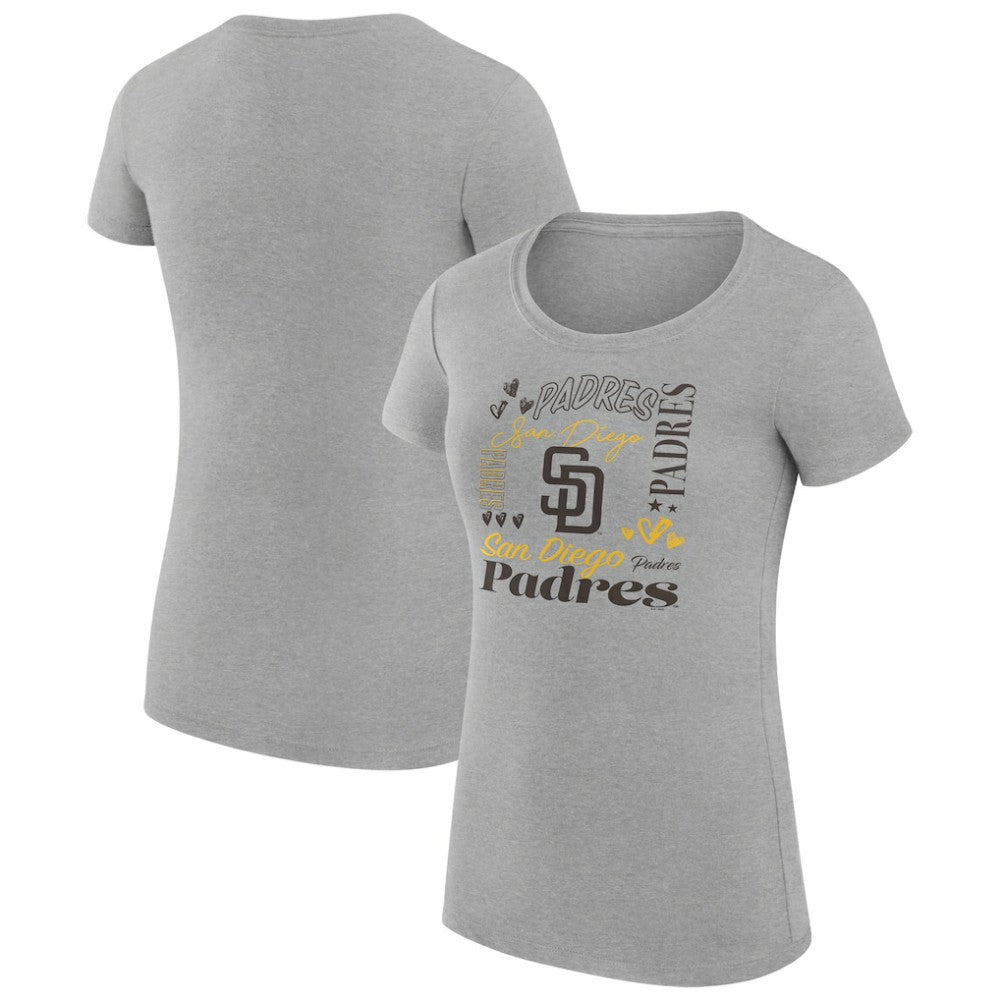 San Diego Padres G-III 4Her by Carl Banks Women's Super-Slim Fit Lightweight Collage Team Graphic Crew Neck T-Shirt Sale