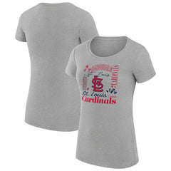 St. Louis Cardinals G-III 4Her by Carl Banks Women's Super-Slim Fit Lightweight Collage Team Graphic Crew Neck T-Shirt for sale