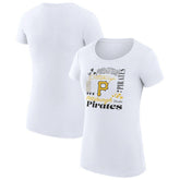 Pittsburgh Pirates G-III 4Her by Carl Banks Women's Super-Slim Fit Lightweight Collage Team Graphic Crew Neck T-Shirt Sale