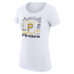 Pittsburgh Pirates G-III 4Her by Carl Banks Women's Super-Slim Fit Lightweight Collage Team Graphic Crew Neck T-Shirt Sale