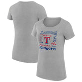 Texas Rangers G-III 4Her by Carl Banks Women's Super-Slim Fit Lightweight Collage Team Graphic Crew Neck T-Shirt Discount