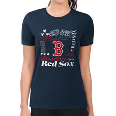 Boston Red Sox G-III 4Her by Carl Banks Women's Super-Slim Fit Lightweight Collage Team Graphic Crew Neck T-Shirt for sale