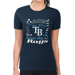 Tampa Bay Rays G-III 4Her by Carl Banks Women's Super-Slim Fit Lightweight Collage Team Graphic Crew Neck T-Shirt Sale