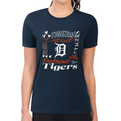 Detroit Tigers G-III 4Her by Carl Banks Women's Super-Slim Fit Lightweight Collage Team Graphic Crew Neck T-Shirt Online