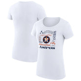 Houston Astros G-III 4Her by Carl Banks Women's Super-Slim Fit Lightweight Collage Team Graphic Crew Neck T-Shirt Outlet