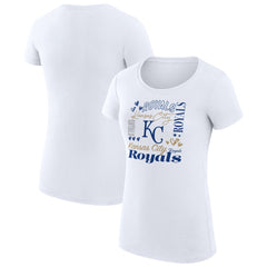 Kansas City Royals G-III 4Her by Carl Banks Women's Super-Slim Fit Lightweight Collage Team Graphic Crew Neck T-Shirt Discount