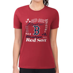 Boston Red Sox G-III 4Her by Carl Banks Women's Super-Slim Fit Lightweight Collage Team Graphic Crew Neck T-Shirt Near Me
