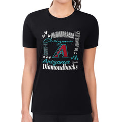 Arizona Diamondbacks G-III 4Her by Carl Banks Women's Super-Slim Fit Lightweight Collage Team Graphic Crew Neck T-Shirt Sale