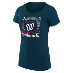 Washington Nationals G-III 4Her by Carl Banks Women's Super-Slim Fit Lightweight Collage Team Graphic Crew Neck T-Shirt Near Me