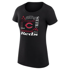 Cincinnati Reds G-III 4Her by Carl Banks Women's Super-Slim Fit Lightweight Collage Team Graphic Crew Neck T-Shirt Discount