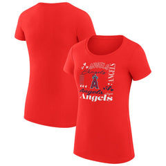 Los Angeles Angels G-III 4Her by Carl Banks Women's Super-Slim Fit Lightweight Collage Team Graphic Crew Neck T-Shirt Discount