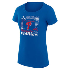 Philadelphia Phillies G-III 4Her by Carl Banks Women's Super-Slim Fit Lightweight Collage Team Graphic Crew Neck T-Shirt for sale