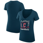 Cleveland Guardians G-III 4Her by Carl Banks Women's Super-Slim Fit Lightweight Collage Team Graphic V-Neck T-Shirt for sale